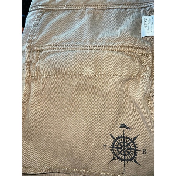TOMMY BAHAMA SHORTS CARGO KHAKI BEIGE FLAT FRONT COTTON SZ 40 - Picture 6 of 6